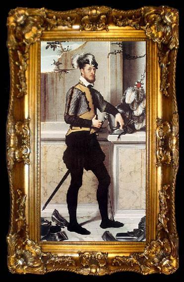 framed  Giovanni Battista Moroni Portrait of a Gentleman, ta009-2